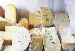 Cheese types in sealed bags